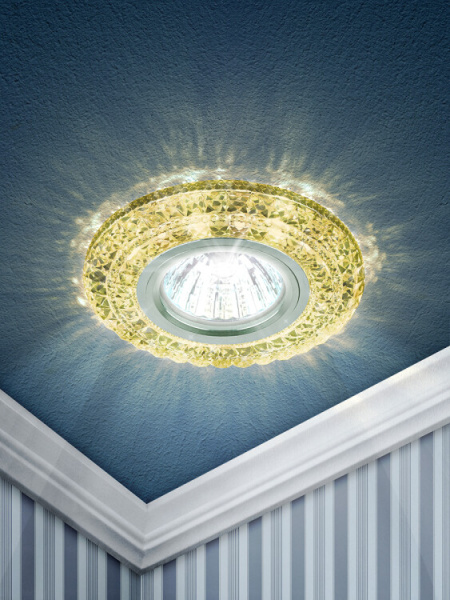 Светильник точечный встраиваемый под лампу DK LD3 MR16 50Вт GU5.3 желтый с подсветкой | Б0028092 | ЭРА