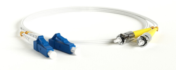 Патч-корд FC-D2-9A1-LC/UR-ST/UR-H-5M-LSZH-WH волоконно-оптический (шнур) SM 9/125 (G.657), LC/UPC-ST/UPC, 2.0 мм, duplex, LSZH, 5м | 39338 | Hyperline