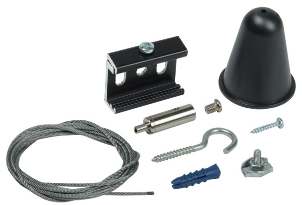 Комплект подвеса для шинопровода осветительного с тросом 5м черный | LPK0D-KPT-05-K02 | IEK