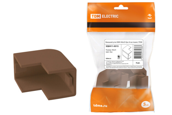 Внешний угол КМН 40х25 бук (4 шт./комп.) | SQ0411-0315 | TDM