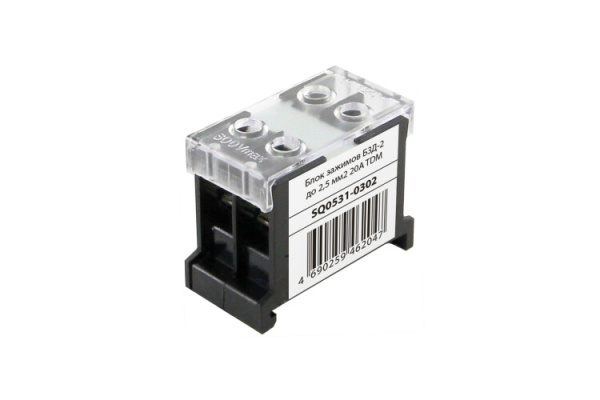 Блок зажимов БЗД-2 до 2,5 мм2 20A | SQ0531-0302 | TDM