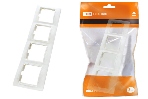 Рамка 4-х постовая горизонтальная белая "Таймыр" | SQ1814-0030 | TDM