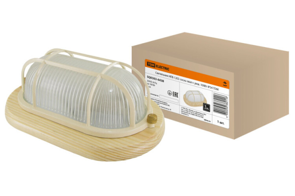 Светильник пылевлагозащищенный под лампу для ЖКХ НПБ1202 сосна овал с реш. 100Вт IP54 | SQ0303-0438 | TDM