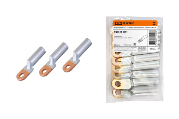 Наконечник DTL-10 медно-алюминиевый кабельный | SQ0528-0001 | TDM