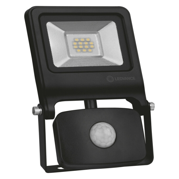 Прожектор светодиодный с датчиком ДО-10Вт 4000K 800Лм IP65 черный FLOODLIGHT VALUE SENSOR 10 W 4000 K IP44 BK | 4058075268685 | Ledvance