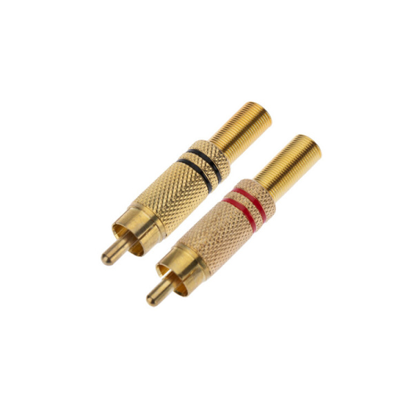 Разъем штекер RCA металл пайка ZN чёрный/красный GOLD PROCONNECT | 14-0405-1 | PROconnect