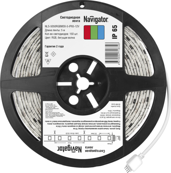 Лента светодиодная NLS-5050RGBM30-5-IP65-12V 5Вт 12В RGB IP65 5м | 71834 | Navigator