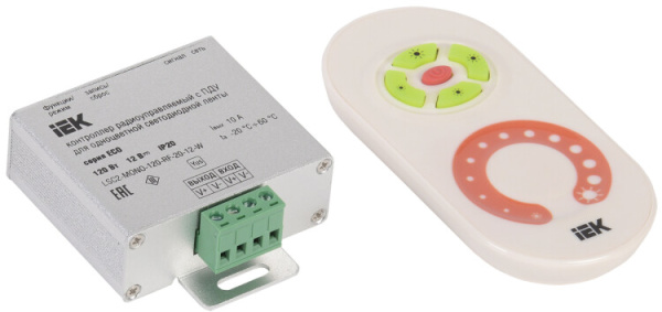 Контроллер с ПДУ радио MONO 1 канал 12В 10А 120Вт белый | LSC1-MONO-120-RF-20-12-W | IEK