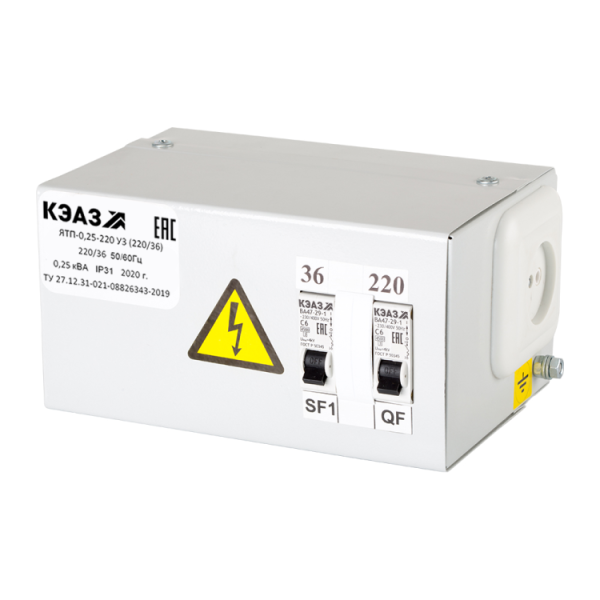 Ящик с понижающим трансформатором ЯТП-0,25-220 У3 (220/24) | 296235 | КЭАЗ
