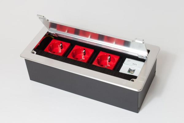 Люк настольный на 4 поста(45*45)металл,серебро IP20 | 300012 | SPL