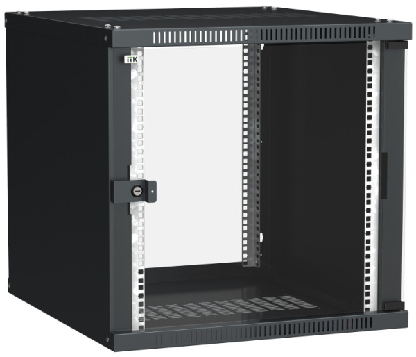 Шкаф LINEA WE 12U 600x650мм дверь стекло черный | LWE5-12U67-GF | ITK