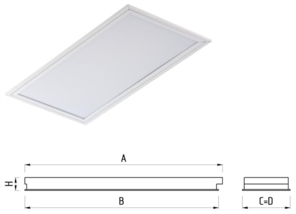 Светильник люминесцентный встраиваемый ЭПРА TLC218 OL EL 595x295x85мм без ламп IP20 опал | 02478 | TechnoLux