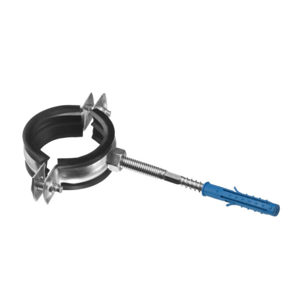 Хомут с резиновым уплотнителем, шурупом и дюбелем (3/4) 25-28мм (2 шт) - пакет | 137011 | Tech-KREP