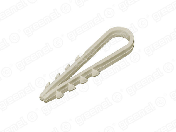 Дюбель-хомут для наружного монтажа провода 5-10мм, цвет-СЕРЫЙ (100/1000/6000шт) | GE50110-07 | GREENEL