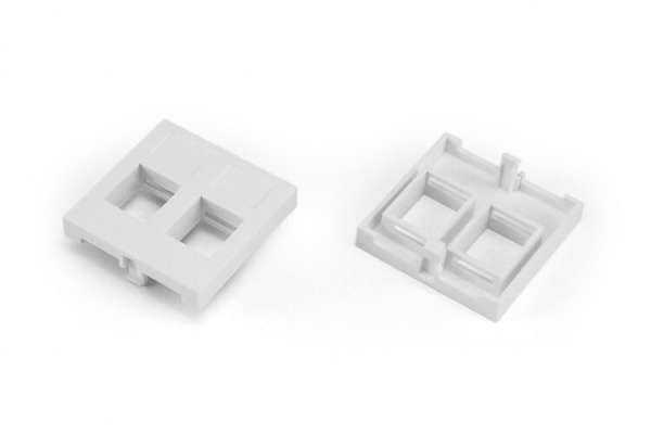 SIP2-2N-M45-45 Вставка 45x45 (аналог Mosaic) для 2х модулей формата Keystone Jack, ROHS, белая | 247229 | Hyperline