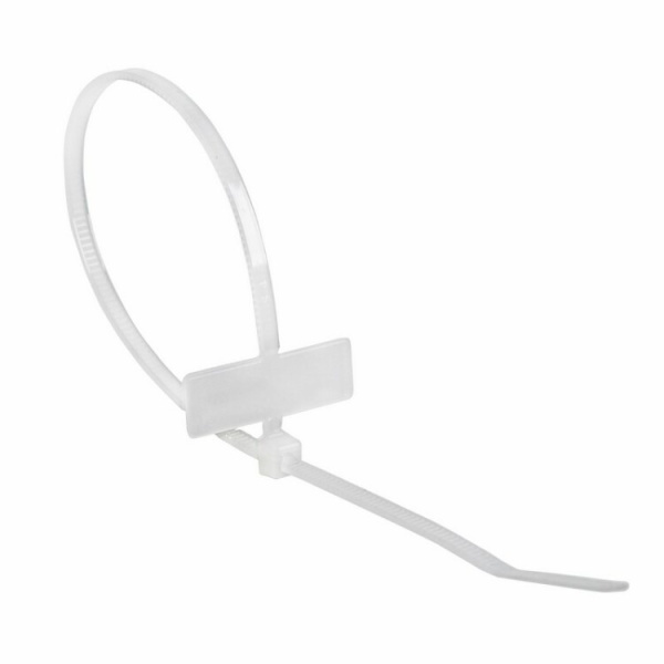 Хомут под маркер nylon 200x2,5 мм 100 шт. белый | 07-0206 | REXANT