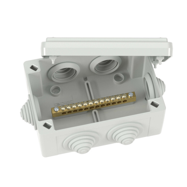 Коробка уравнивания потенциалов, 12 зажимов, 6 вводов д.25мм,120х80х50мм, IP55 | NE3112 | DKC