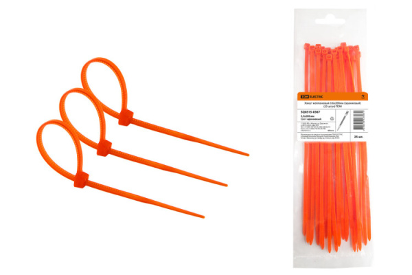 Хомут нейлоновый 3.6х200мм (оранжевый) (25 штук) | SQ0515-0367 | TDM