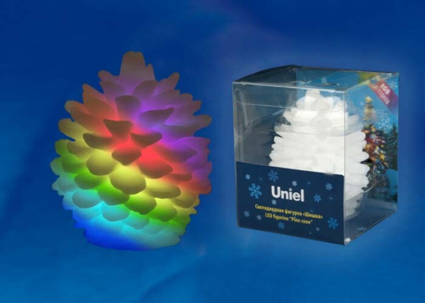 Фигура светодиодная на батарейке «Шишка» ULD-F004 RGB PINE CONE 6,5*8 см. RGB свет. IP20 | UL-00001443 | Uniel