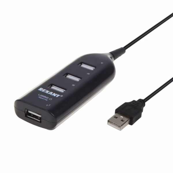 Разветвитель USB 2.0 на 4 порта | 18-4105 | REXANT