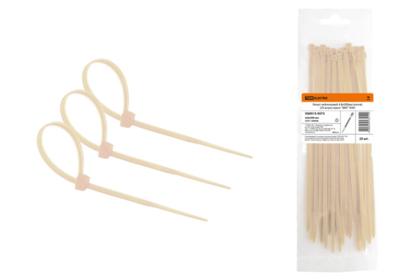 Хомут нейлоновый 4.8х300мм (сосна) (25 штук) серия "ЭКО" | SQ0515-0373 | TDM