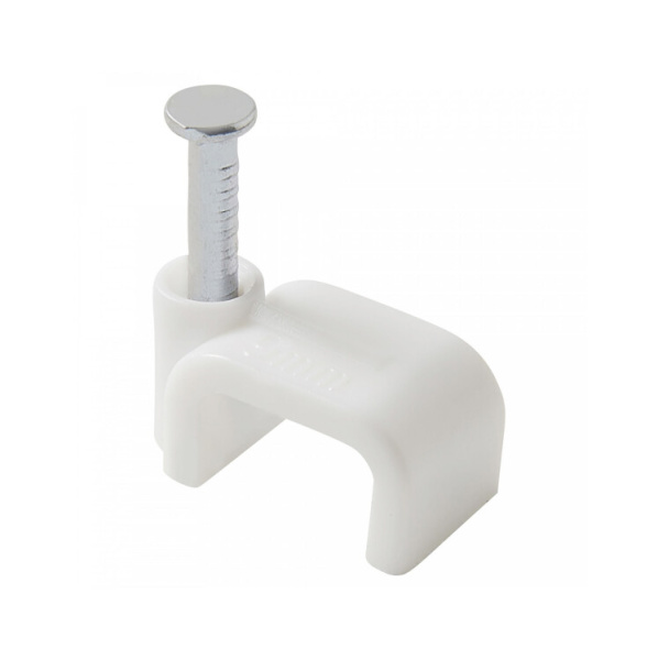 Скоба для кабеля плоская Б9 мм (50 шт) - пакет | 103659 | Tech-KREP