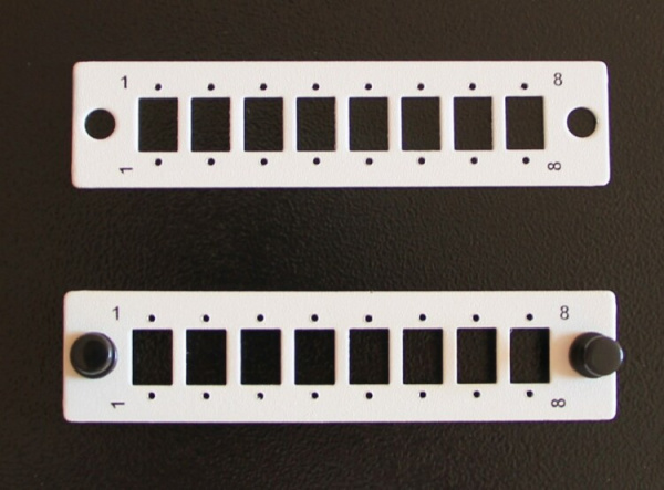 Панель лицевая FO-FP-W140H42-8SC/DLC-GY (модуль) для установки 8-SC(DLC), с отверстиями М2 для крепления адаптера, серая | 250391 | Hyperline