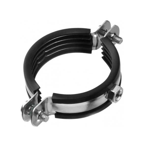 Хомут с резиновым уплотнителем и гайкой (2) 59-63 мм- ярлык | 136969 | Tech-KREP