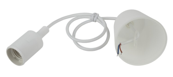 Патрон пластиковый Е27 с подвесом, белый (60/720) | Б0048038 | ЭРА