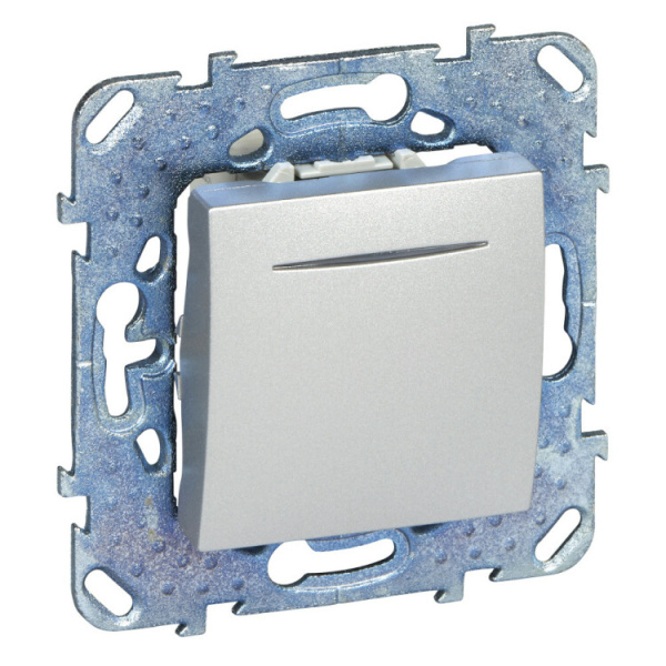 Unica TOP Алюминий Переключатель 1-клавишный (сх.6) с подсветкой | MGU5.203.30NZD | Schneider Electric