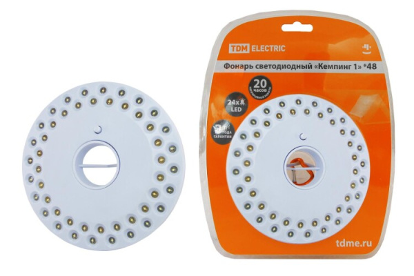 Фонарь кемпинговый 48xLED 4xAA Кемпинг 1х48, подвес, магниты | SQ0350-0017 | TDM