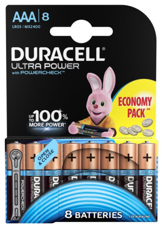 Батарейки Duracell LR03-8BL Ultra | Б0038765 | Duracell