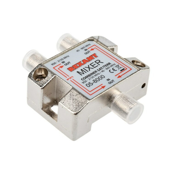 Диплексор (сумматор-делитель) SAT+TV в усиленном корпусе, | 05-8000 | REXANT