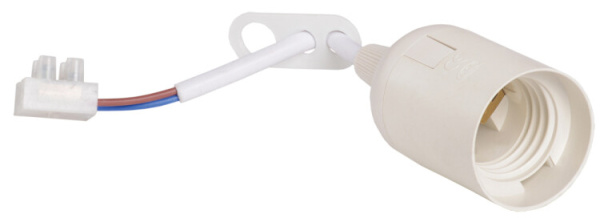 Патрон подвесной с шнуром пластик Е27 белый (50 шт), стикер на изделии Ппл27-04-К51 | EPP14-04-01-K01 | IEK