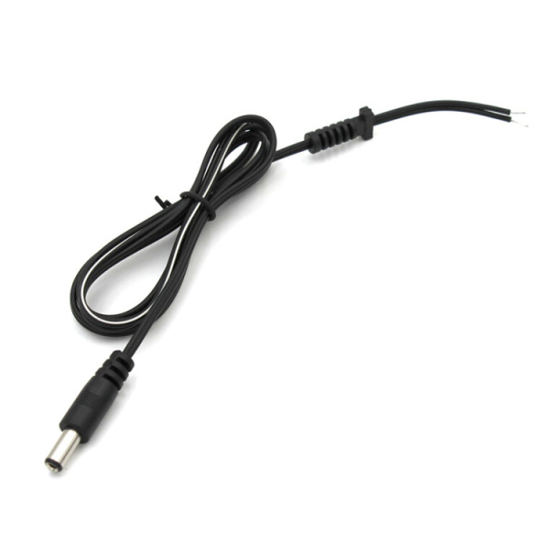 Разъем питания штекер 2.1х5.5x10 мм с проводом и манжетой 1 м | 014-0328 | REXANT