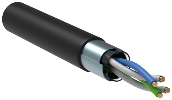 Каб. в. п. F/UTP кат. 5E 2 пары LDPE 1м чер. GENERICA | BC3-C5E02-339-500-G | ITK