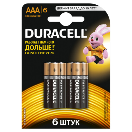 Элемент питанияDuracell LR03-6BL BASIC | Б0014858 | Duracell