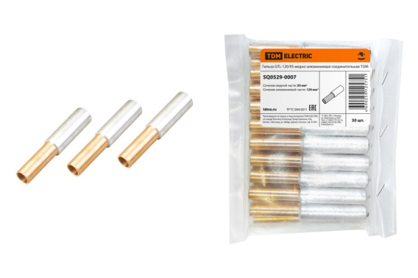 Гильза GTL-120/95 медно-алюминиевая соединительная | SQ0529-0007 | TDM
