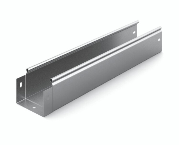 Лоток неперфорированный 100х80х3000, толщ. 1,0 мм, гор. цинк | ЛНМЗТ-100х80х3000-1,0-ГЦ | Ostec