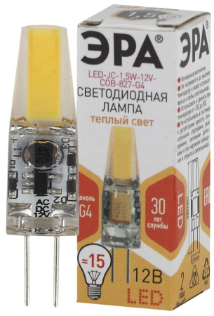 Лампа светодиодная LED JC-1,5W-12V-COB-827-G4| Б0033197 | ЭРА