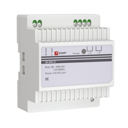 Блок питания 12В DR-45W-12 EKF PROxima | dr-45w-12 | EKF