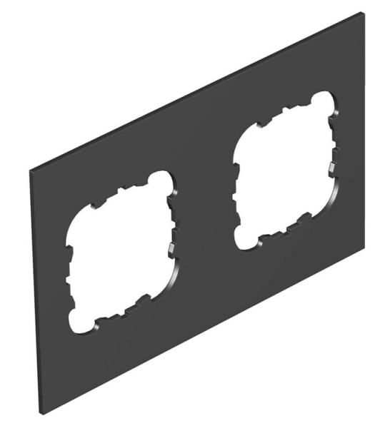 Крышка для напольного бокса Telitank на 2 устройства EKR 142x88 мм (ПВХ,черный) (T12L P2S 9011) | 7408180 | OBO Bettermann