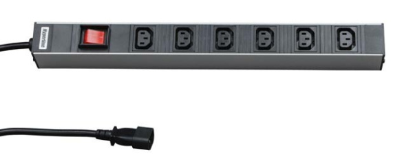 Блок розеток SHT19-6IEC-S-2.5IECд. 19" шк., горизонт., с выкл.с подсветкой, 6хIEC 320 C13(10A), 482.6x44.4x44.4мм(ДхШхВ) | 26411 | Hyperline