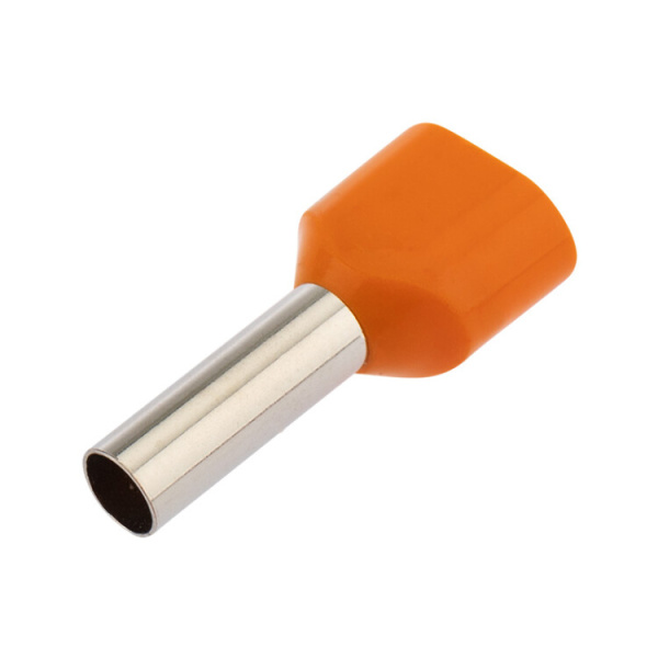 Наконечник штыревой втулочный изолированный F-12 мм 2х4 кв.мм (НШВи(2) 4.0-12/НГи2 4,0-12) оранжевый | 06-0411-A | REXANT