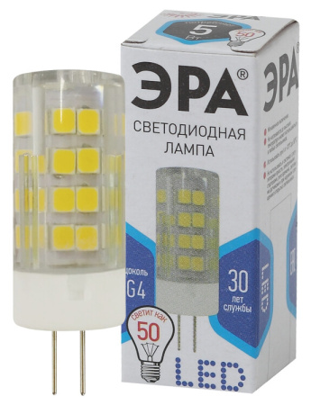 Лампа светодиодная LED 5Вт G4 220В 4000К smd JC капсульная | Б0027858 | ЭРА