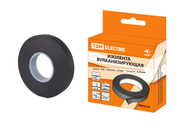 Изолента вулканизирующая 15 мм 5 метров | SQ0526-0601 | TDM