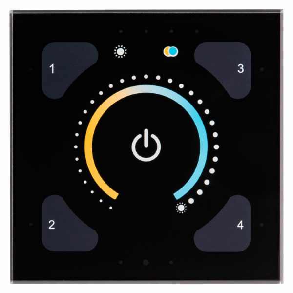 Панель управления сенсорная 192GB DALI DT8 черное стекло | 4911006880 | Световые Технологии