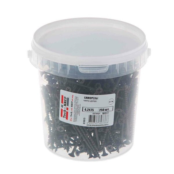 Саморез ШСГД 4,2х75 (250 шт) - ведро ( 1,073 кг) | 100177 | Tech-KREP