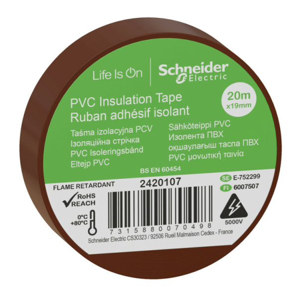 ИЗОЛЕНТА ПВХ 19мм Х 20м КОРИЧНЕВАЯ | 2420107 | Schneider Electric