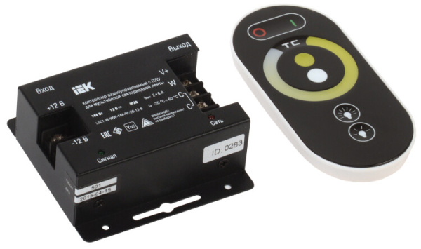 Контроллер с ПДУ радио (черный) W-WW 2 канала 144Вт 12В 6А | LSC1-W-WW-144-RF-20-12-B | IEK